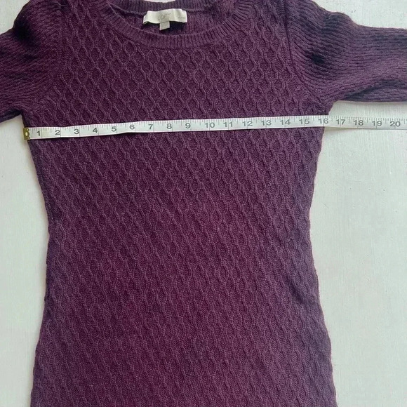 Loft Wool Blend Long Sleeve Purple Sweater Dress - Picture 6 of 6